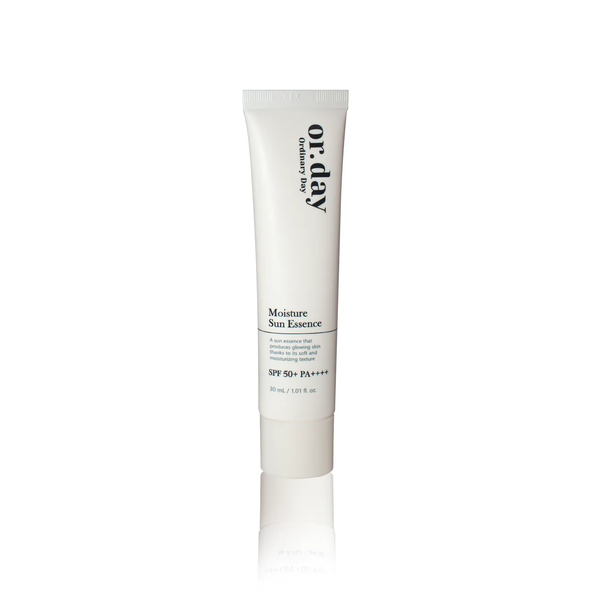 Or.day Moisture Sun Essence tube, dark green accents